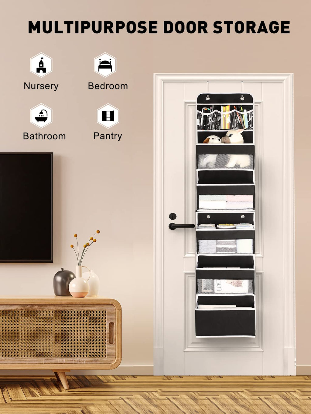 Yecaye Over the Door Organiser, 6-Tier, Black, 1 Pack - image 4