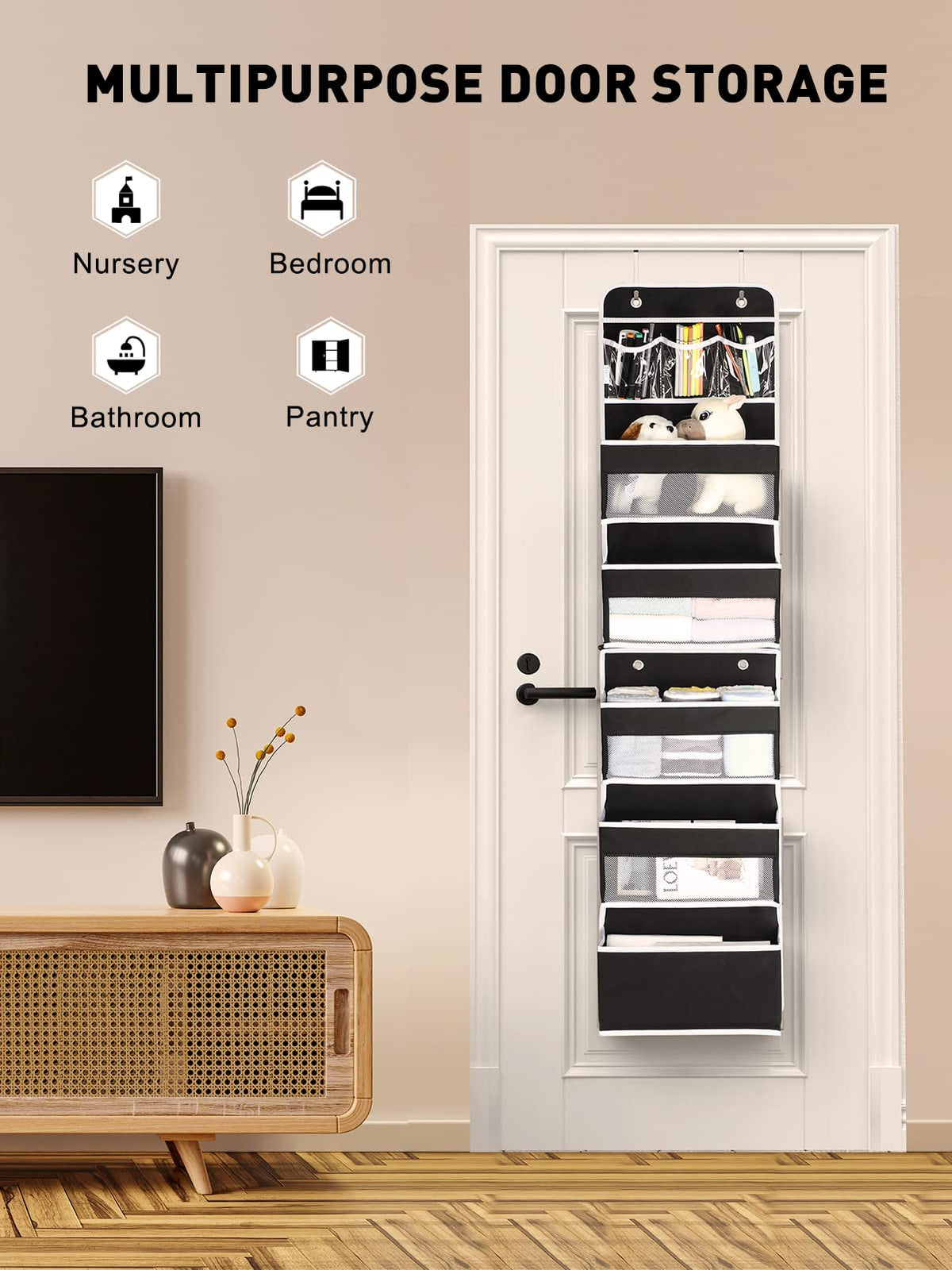 Yecaye Over the Door Organiser, 6-Tier, Black, 1 Pack - image 4