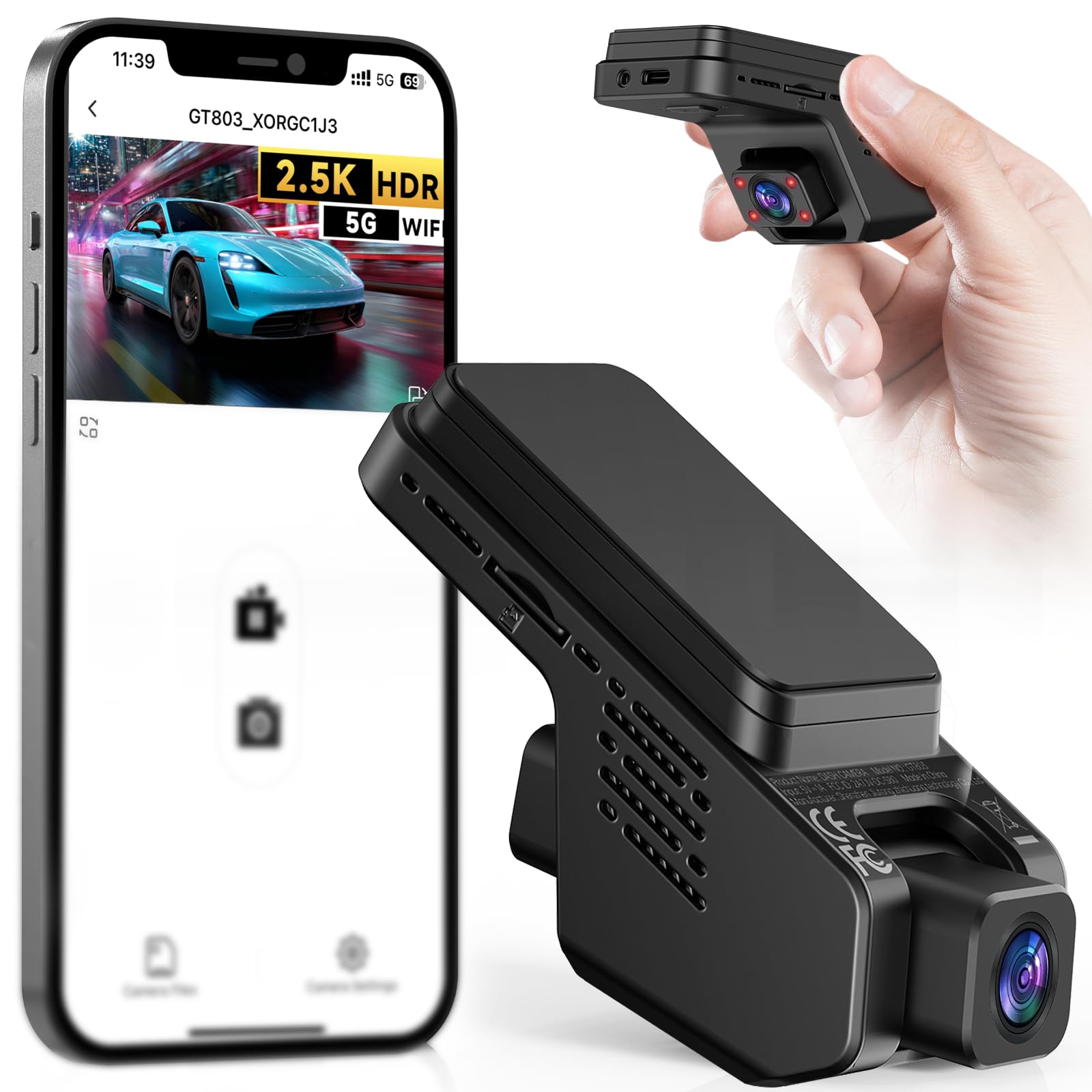 Veement 2.5K Dual Dash Cam – Front and Inside Hidden Car Camera