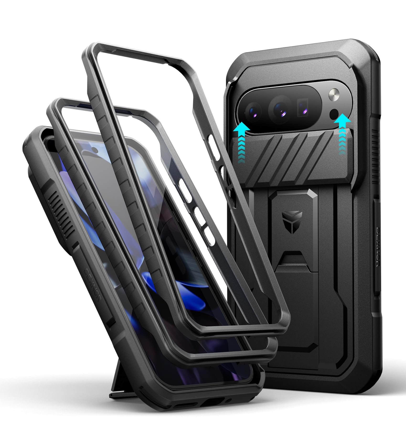 Dexnor Google Pixel 10/10 Pro Case - Rugged Full-Body Cover with Kickstand