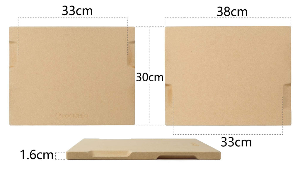 ROCKSHEAT Rectangular Pizza Stone - 30x38cm Baking Stone for Oven & Grill