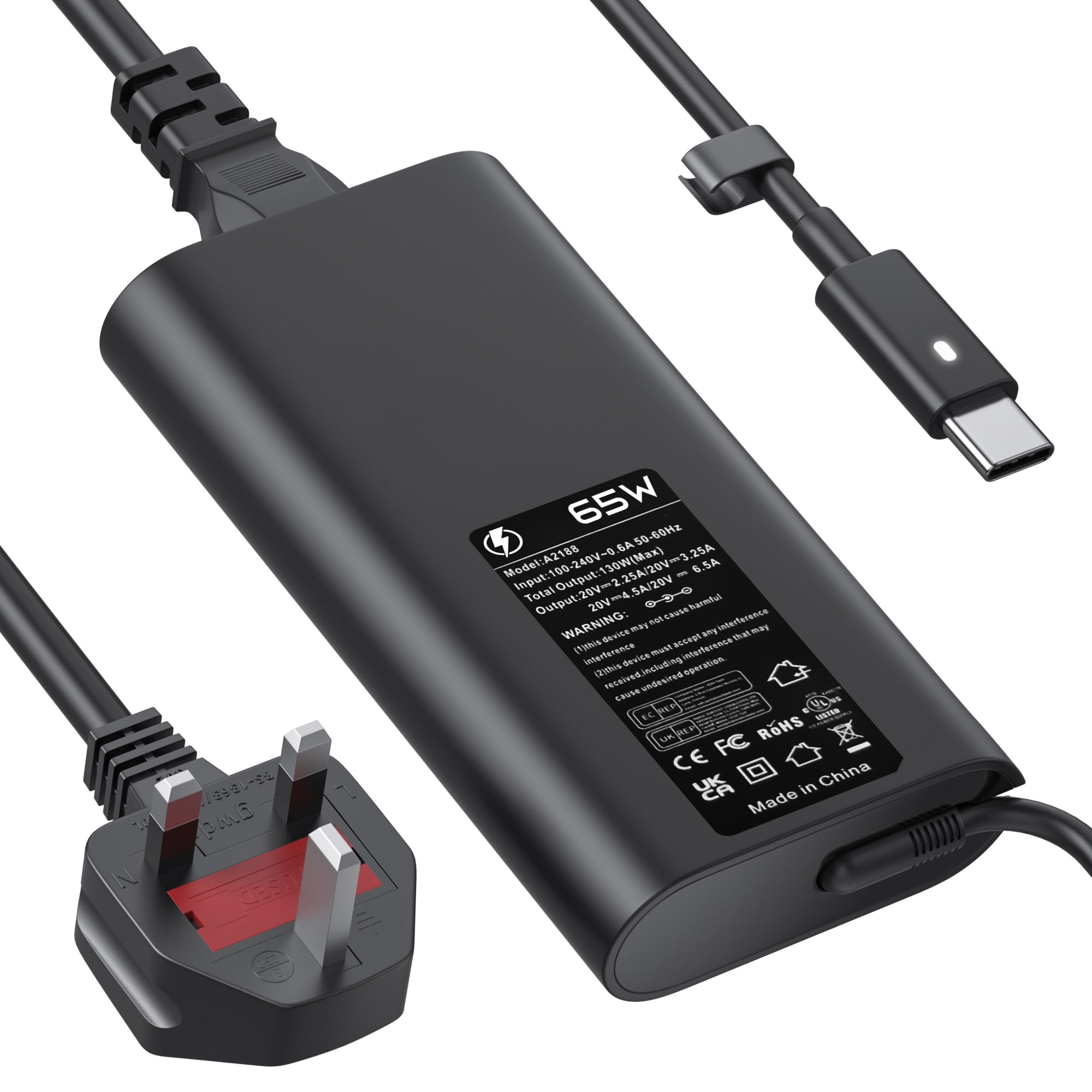 Dell 65W USB C Charger for Latitude, Inspiron & XPS - Type C Power Adapter