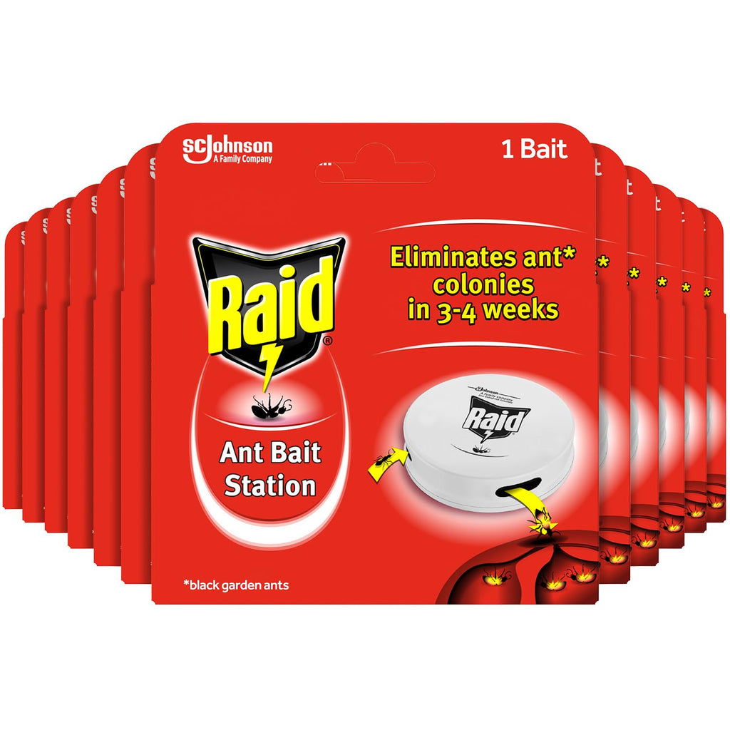 Raid Ant Bait Station – Indoor and Outdoor Colony Killer Pack, 12 Count