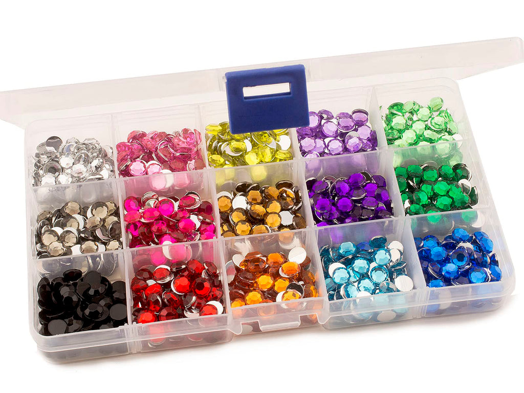 Summer-Ray 7mm Assorted Colour Rhinestones In Storage Box Value Pack N703