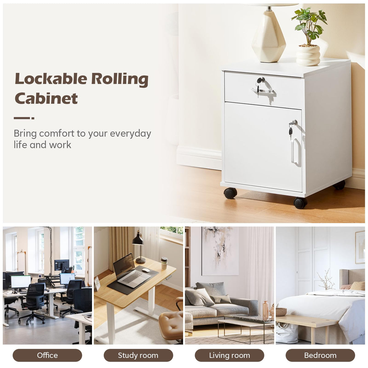 TUKAILAi Mobile Filing Cabinet, Lockable Drawer and Cabinet for Home Office - image 5