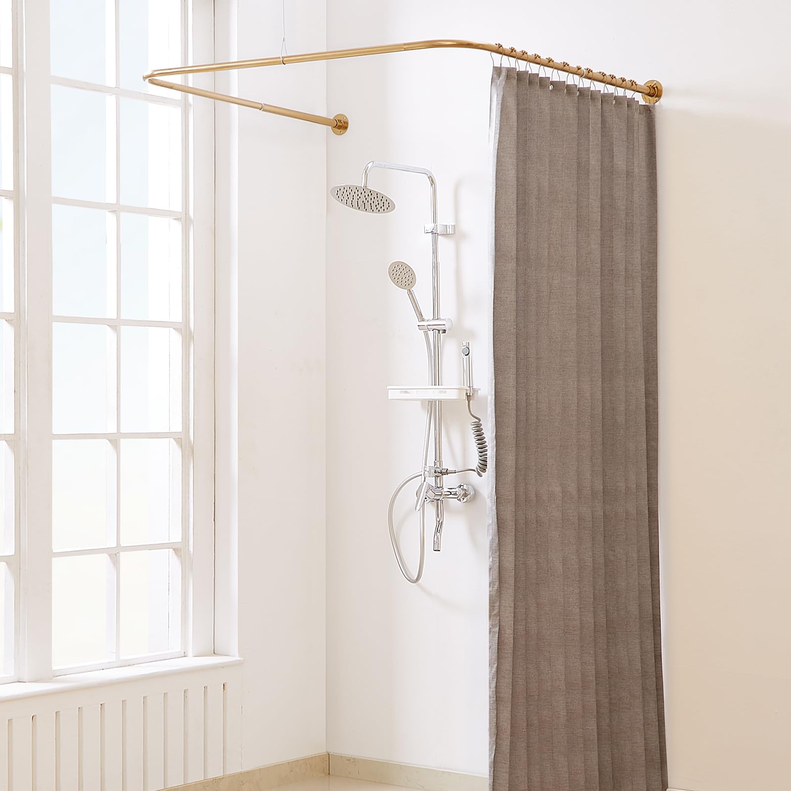 Yampos U-Shaped Shower Curtain Rail – Adjustable Stainless Steel Rod