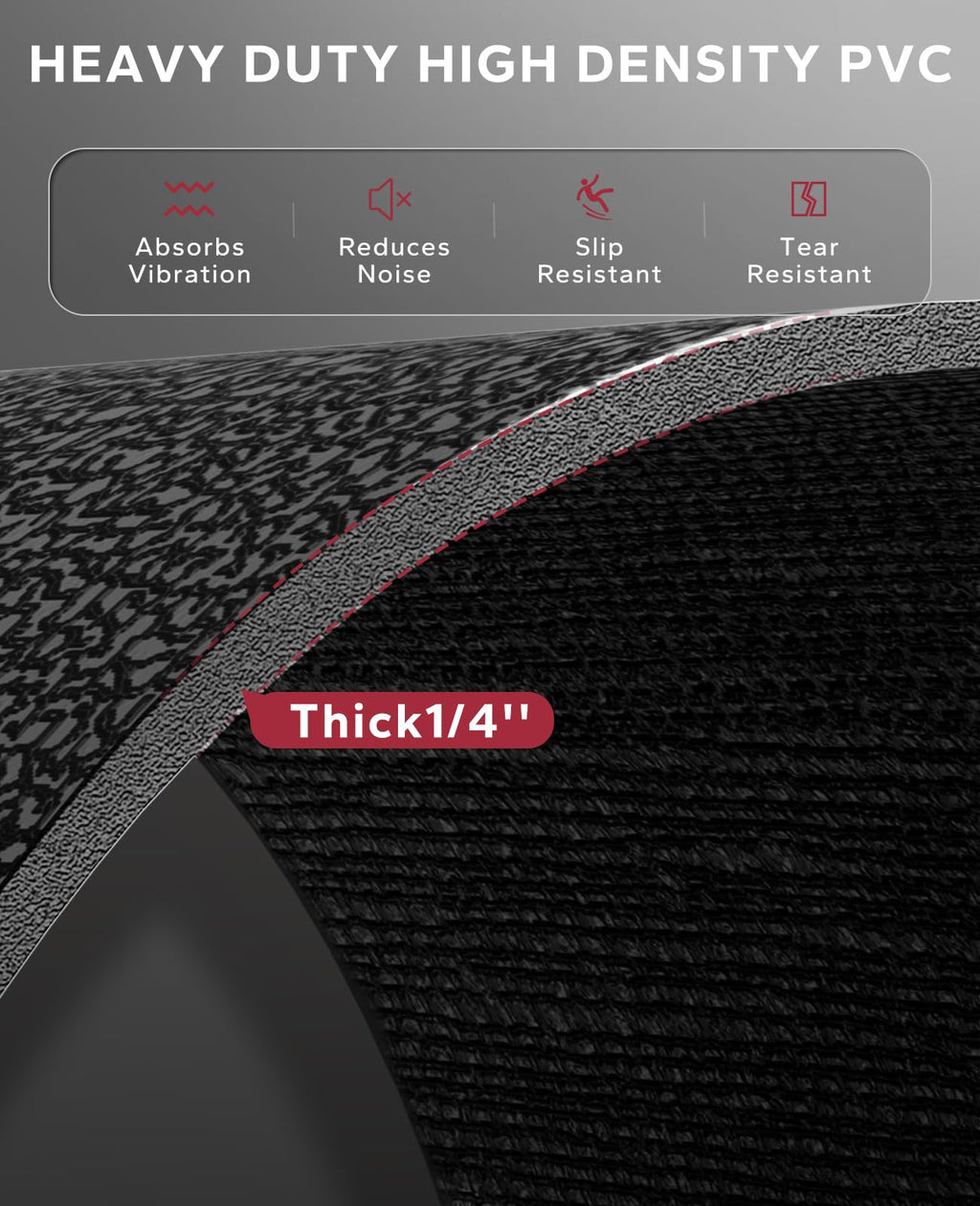 HAPBEAR Exercise Equipment Mat – 60" x 30" Heavy-Duty Treadmill Mat