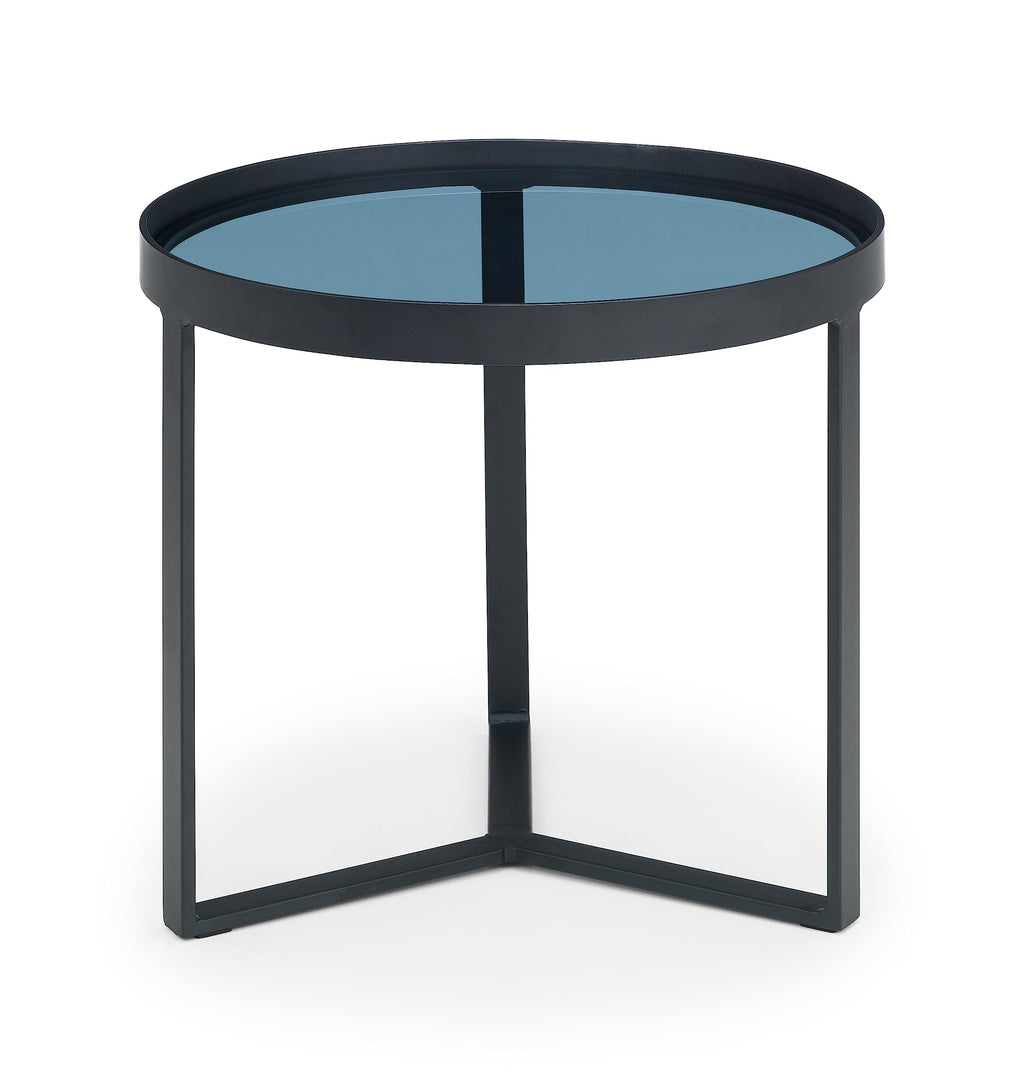 Julian Bowen Loft End Table, Smoked Glass, Black - H45 x W50cm - image 2