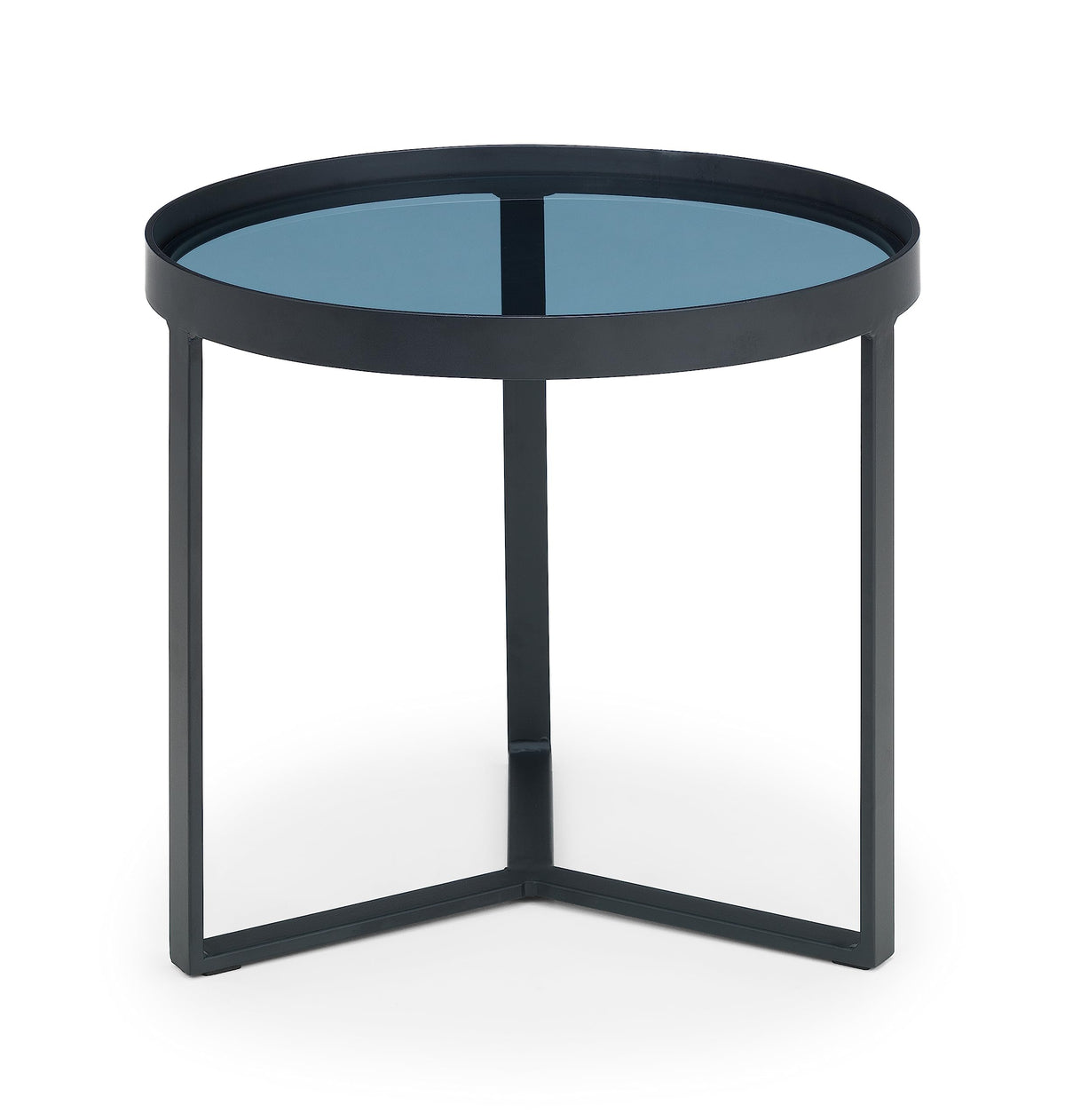 Julian Bowen Loft End Table, Smoked Glass, Black - H45 x W50cm - image 2