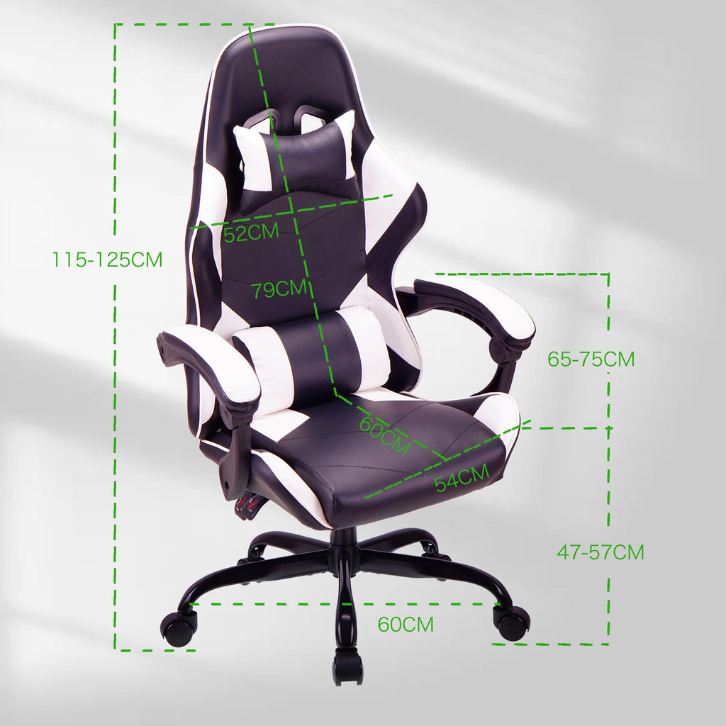 T-THREE Ergonomic High-Back Mesh Gaming Chair with Lumbar Support - White