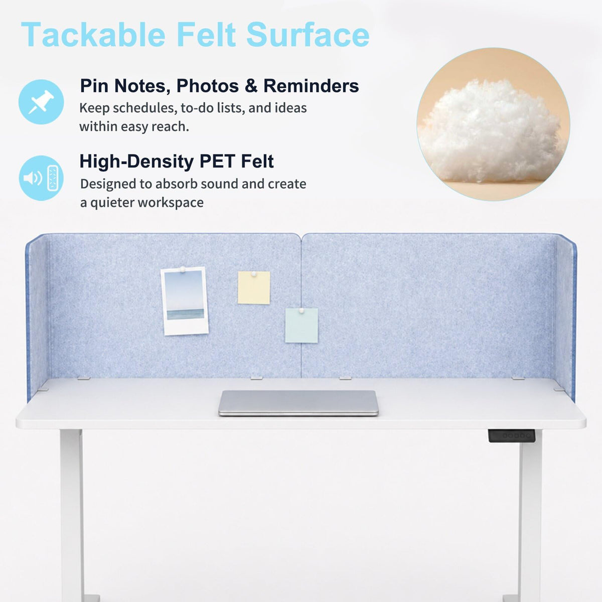 Desk Privacy Panel,2PCS,2-in-1 Soundproofing for Office,School & HomeBlue - image 3