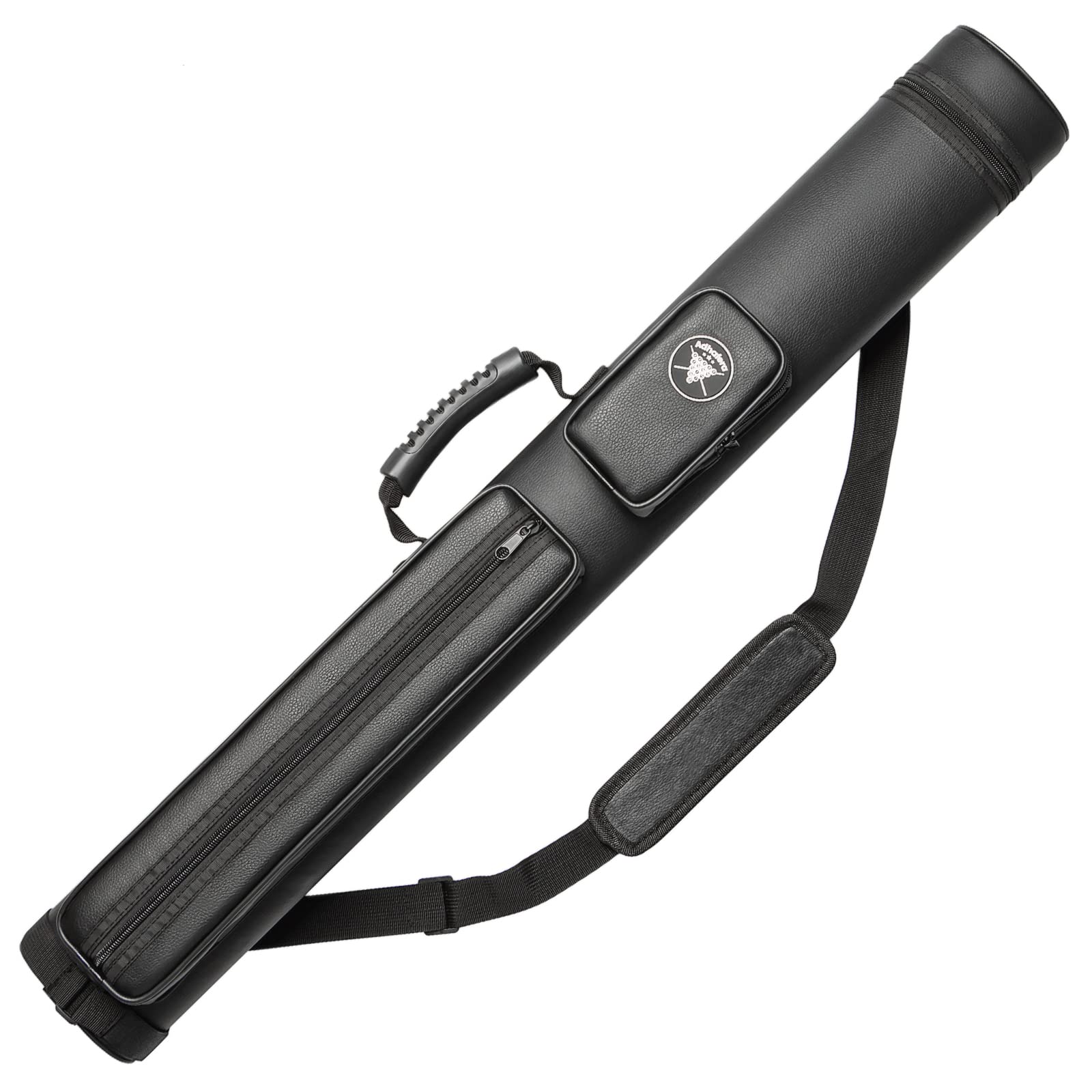 Adhafera 2x2 Hard Pool Cue Case | Faux Leather Snooker Stick Carrier