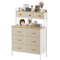 Mintnook 9-Drawer Fabric Dresser – Tall Storage Cabinet with Wood Top