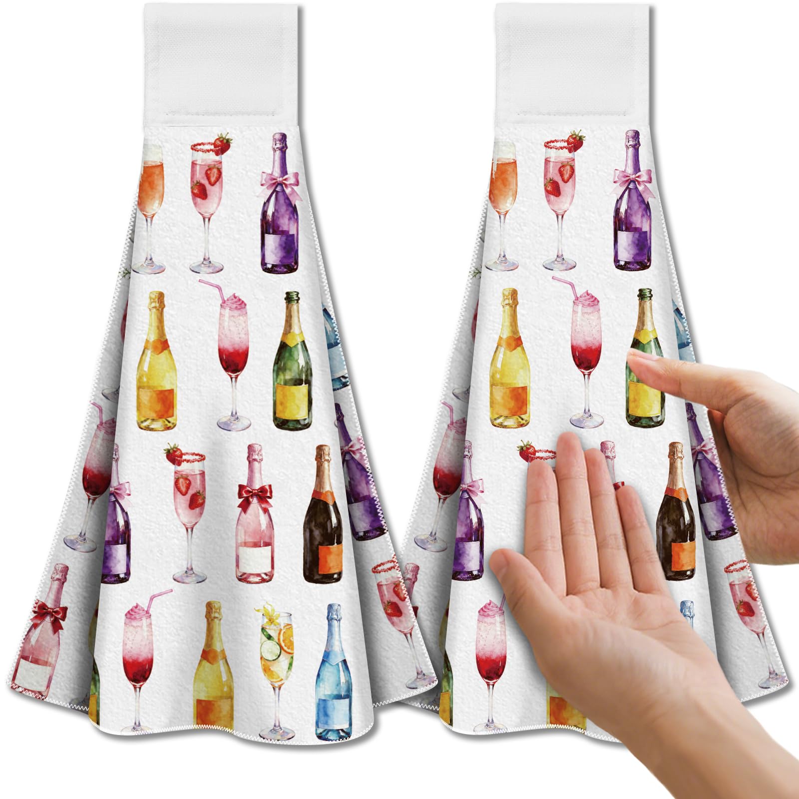 CUTHOLLOW 2Pcs Champagne Microfiber Tea Towels – Hanging Kitchen Dish Towels