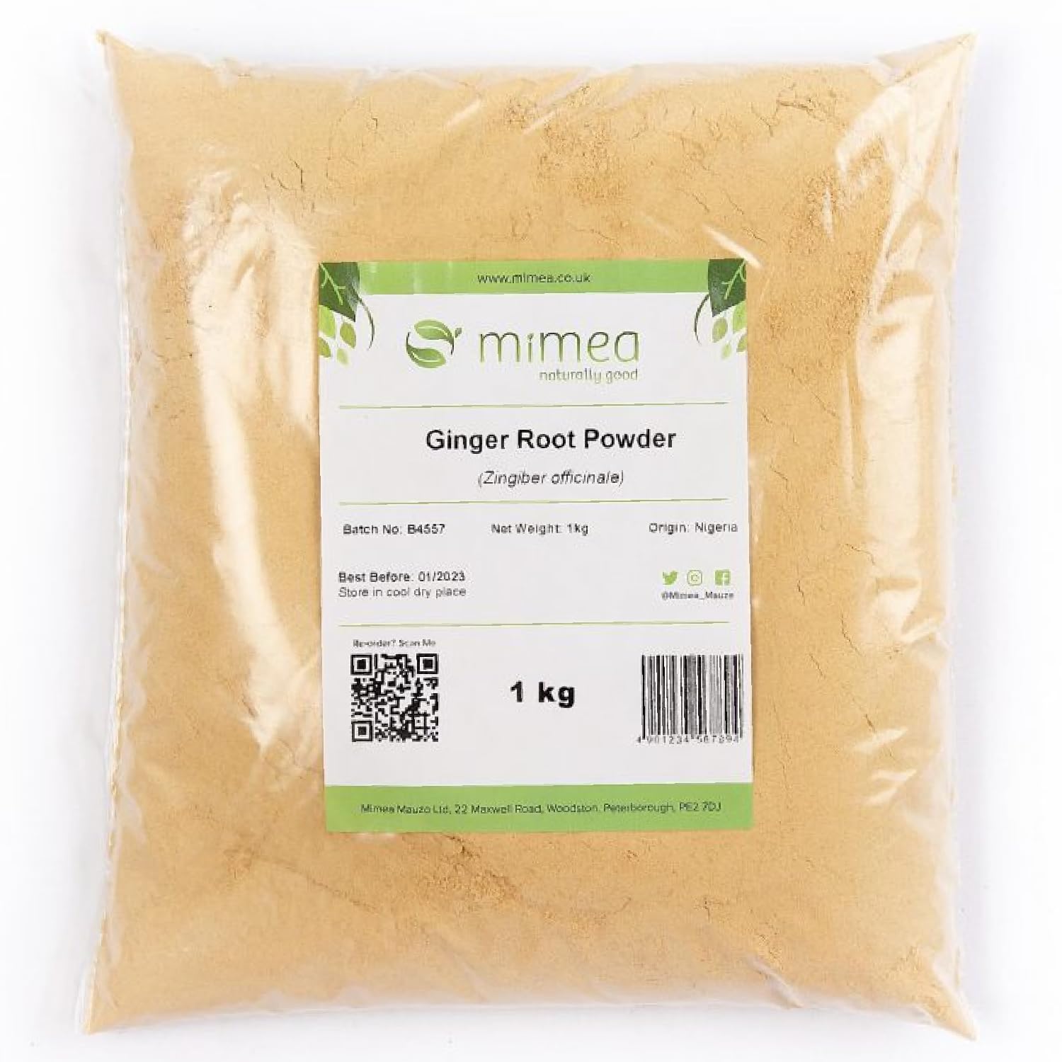 Mimea Ginger Root Powder – 1kg Pure Natural Aromatic Cooking Spice