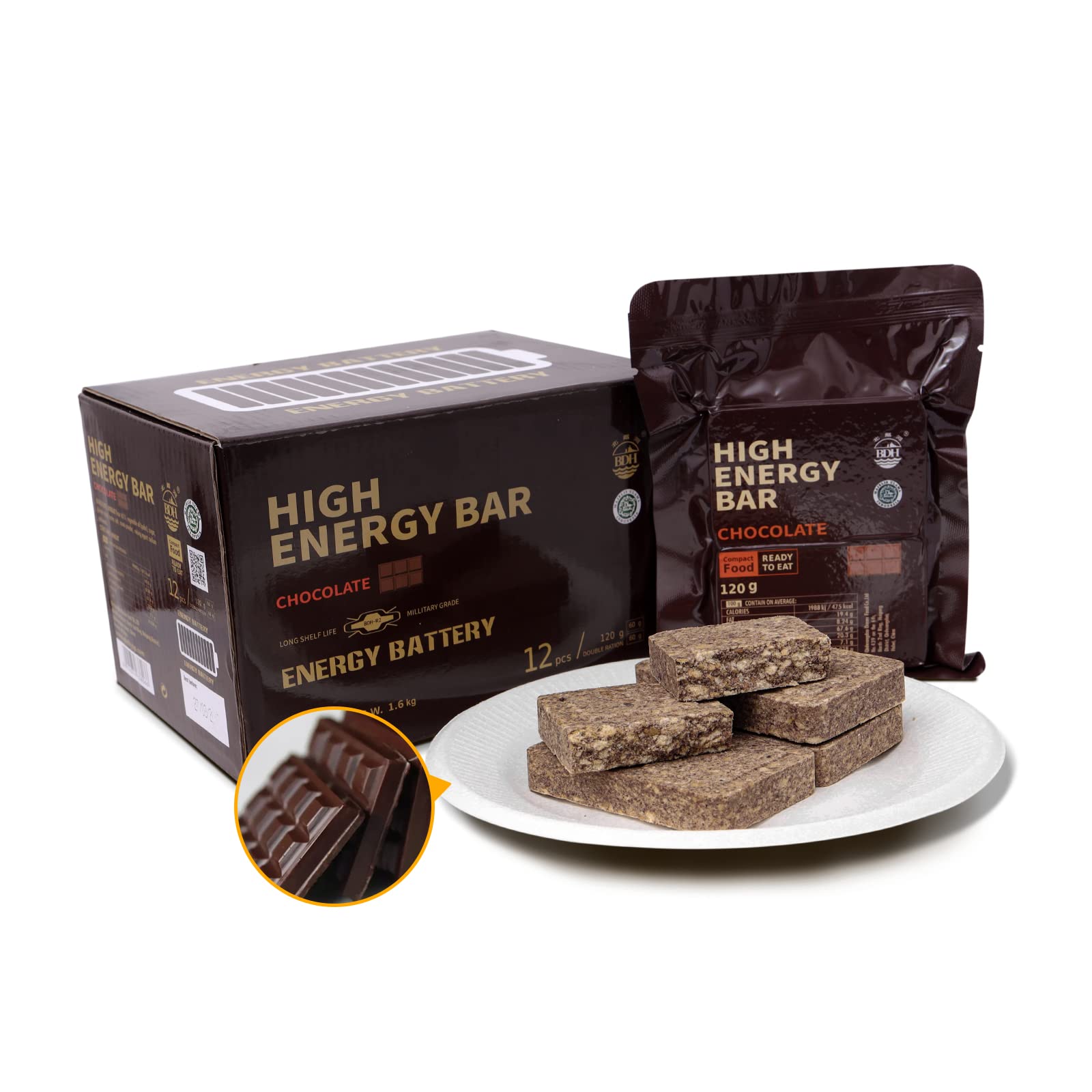 Jolof Store Emergency Food Ration Bars – 12 Count Chocolate Survival Tabs