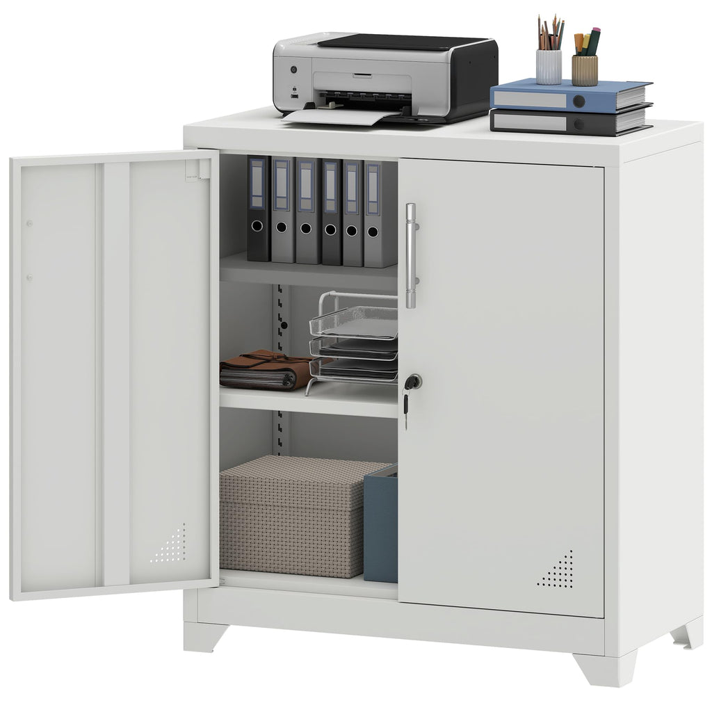 YITAHOME Office Storage Cabinet, Metal Office Storage Cupboard with 2 Adjustable Shelves - image 1