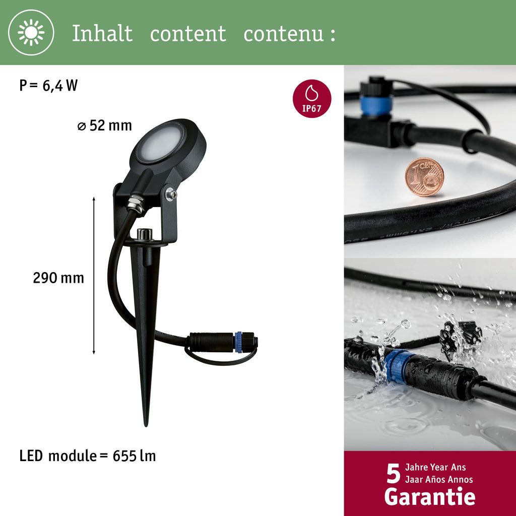 Jolof Store Plug & Shine Sting LED Outdoor Spotlight - 3000K Anthracite