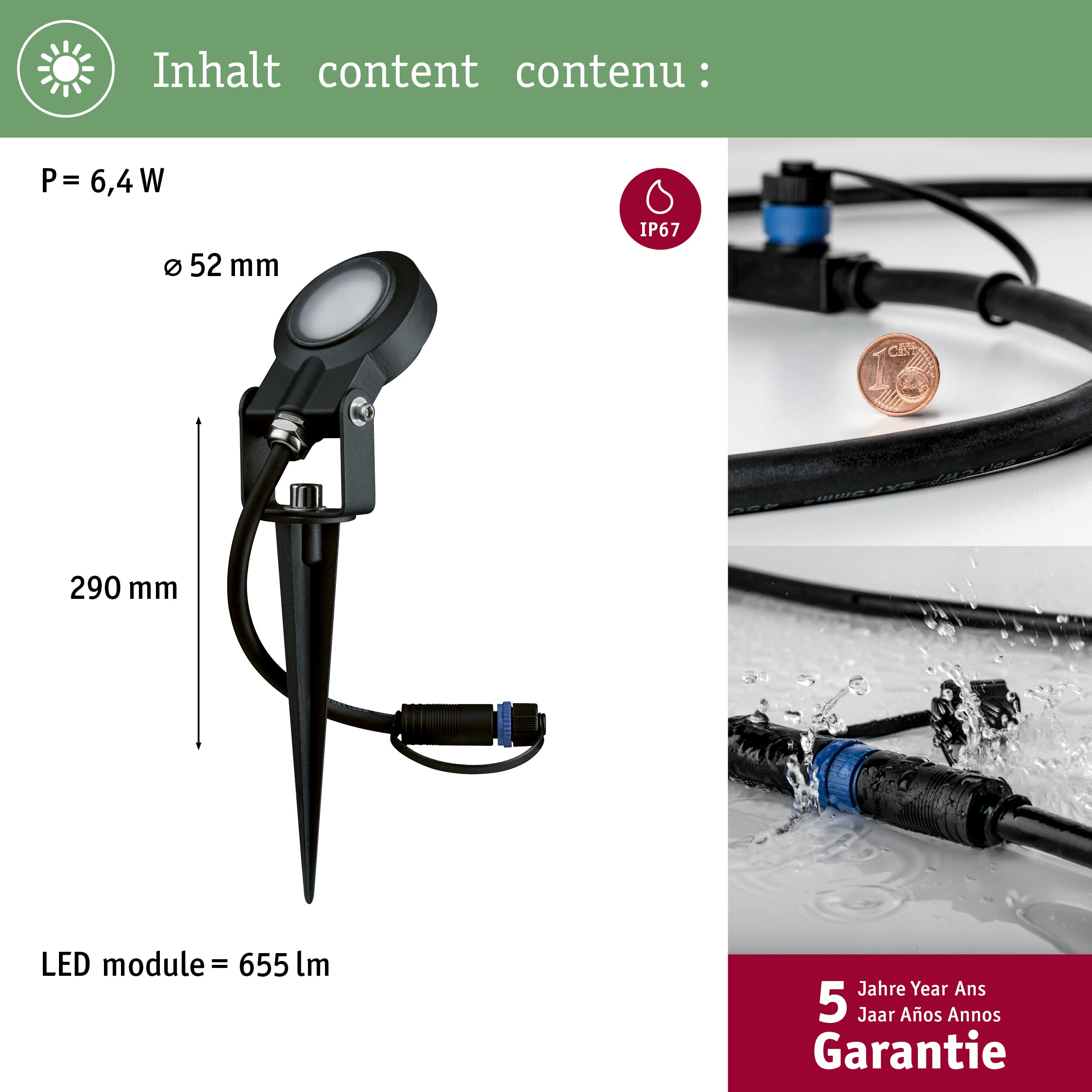 Jolof Store Plug & Shine Sting LED Outdoor Spotlight - 3000K Anthracite