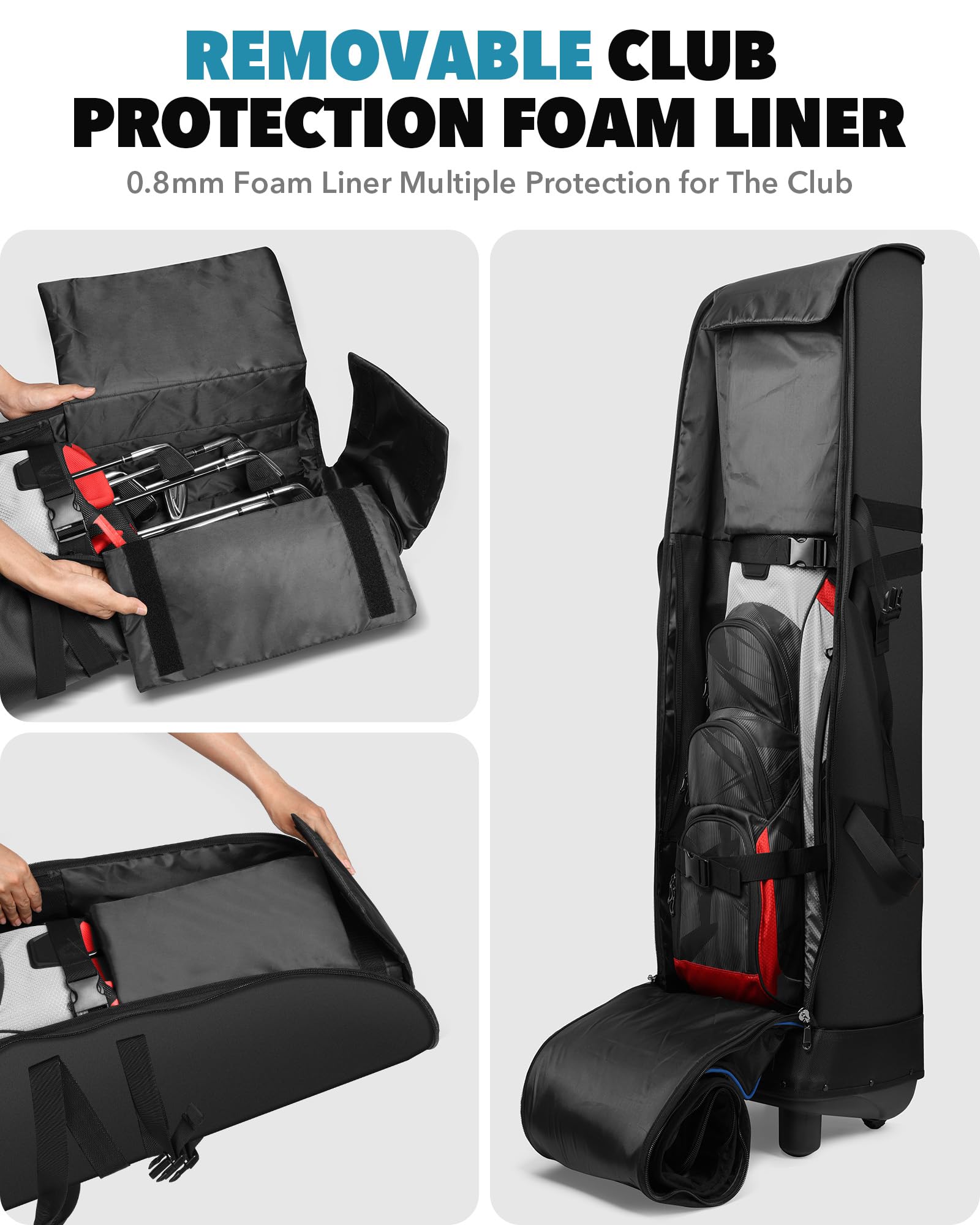 Findway Golf Travel Bag with Wheels | 1680D Waterproof Oxford Flight Case