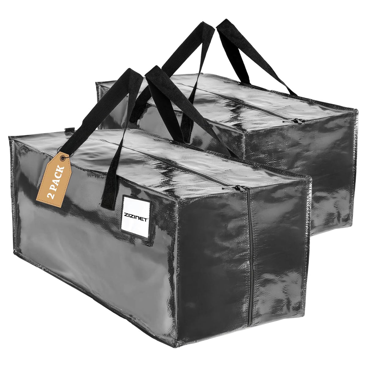 Moving Bags 2 Pack 90L Heavy Duty Extra Large Clothes Packing Boxes Black - image 1