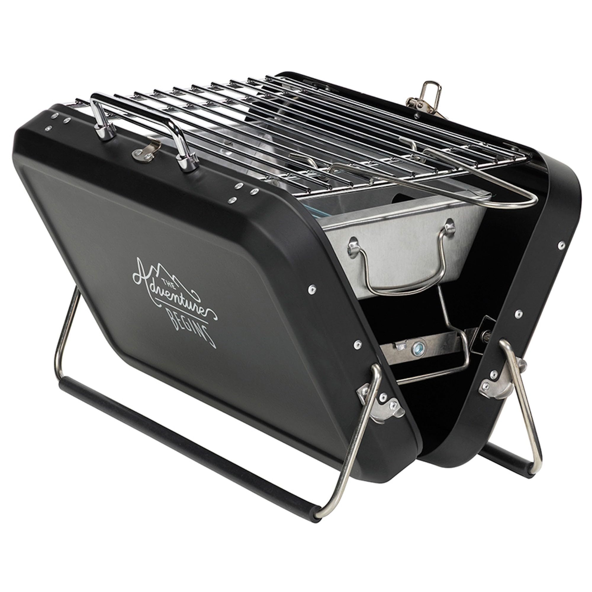 Gentleman's Hardware Portable Suitcase BBQ Grill - Compact Black