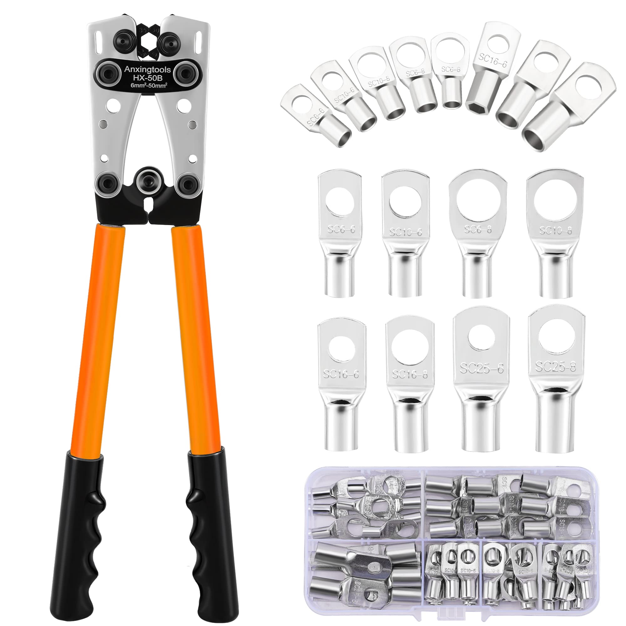Jolof Store Heavy Duty Battery Cable Crimping Tool for Wire Lugs - HX50B
