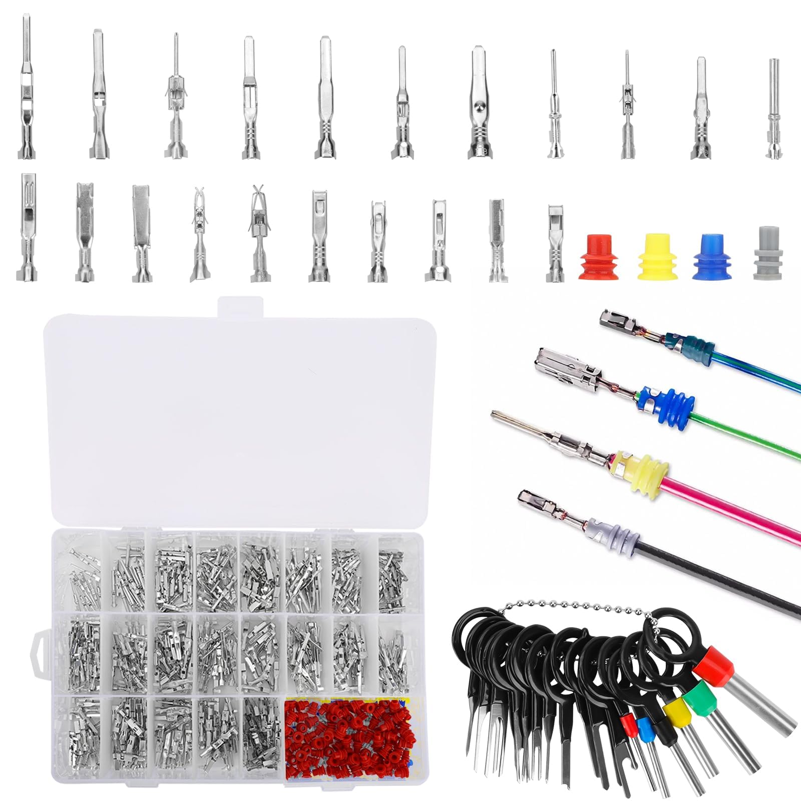 Linkstyle 820pcs Electrical Connector Pins Kit – 21 Types Crimp Terminals