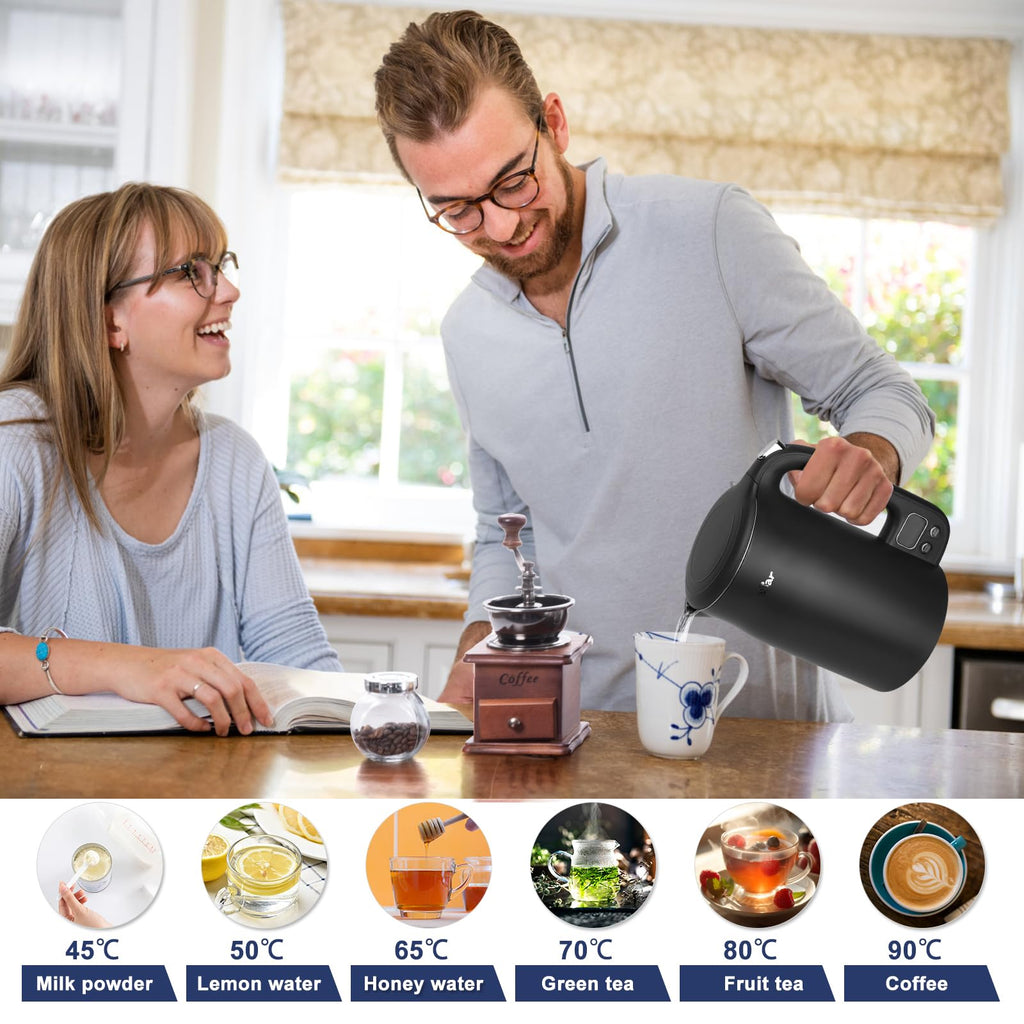 Bear Electric Kettle | 1.7L Stainless Steel with Temperature Control
