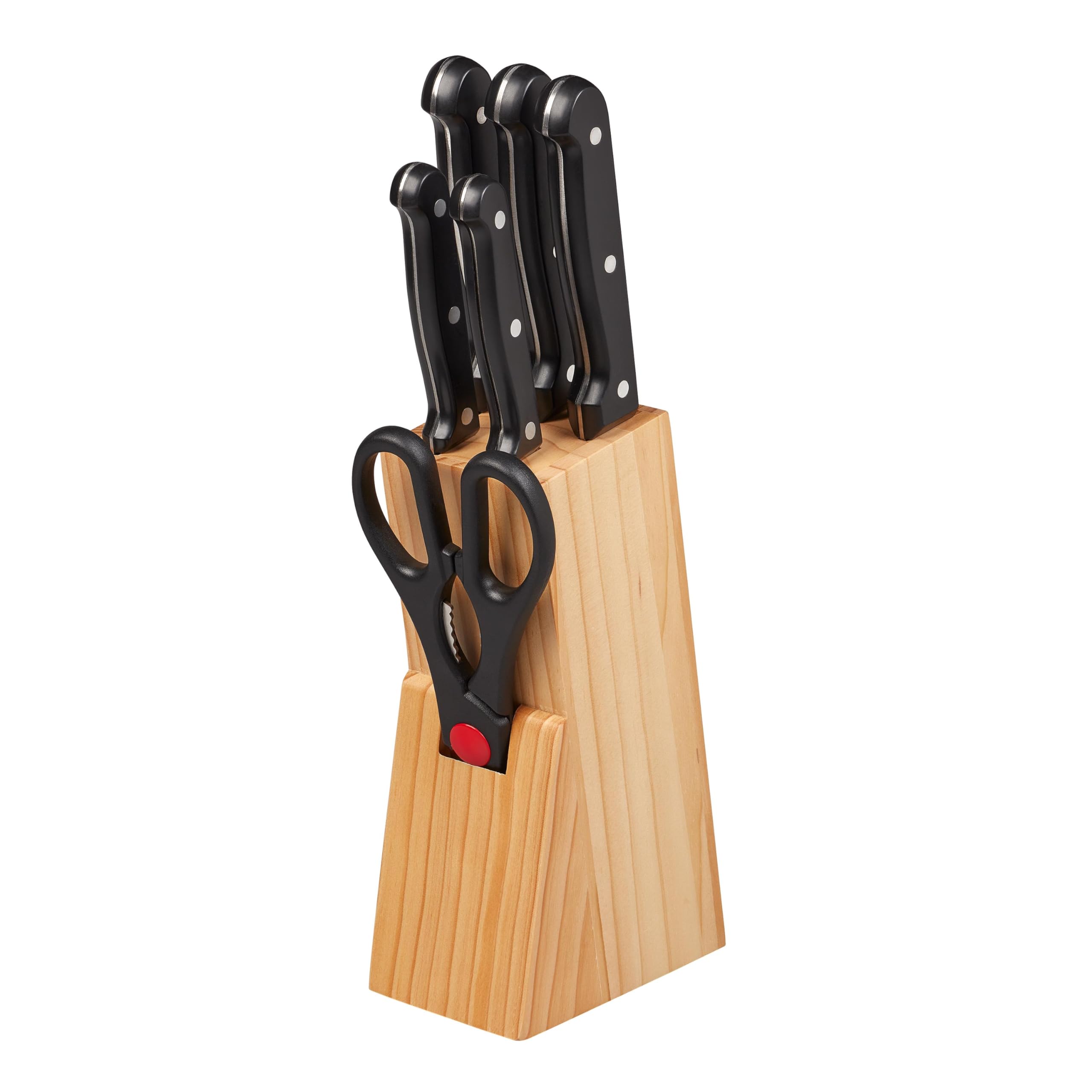 Chef Aid 7 Piece Knife Block Set | Pinewood Block & Kitchen Knives