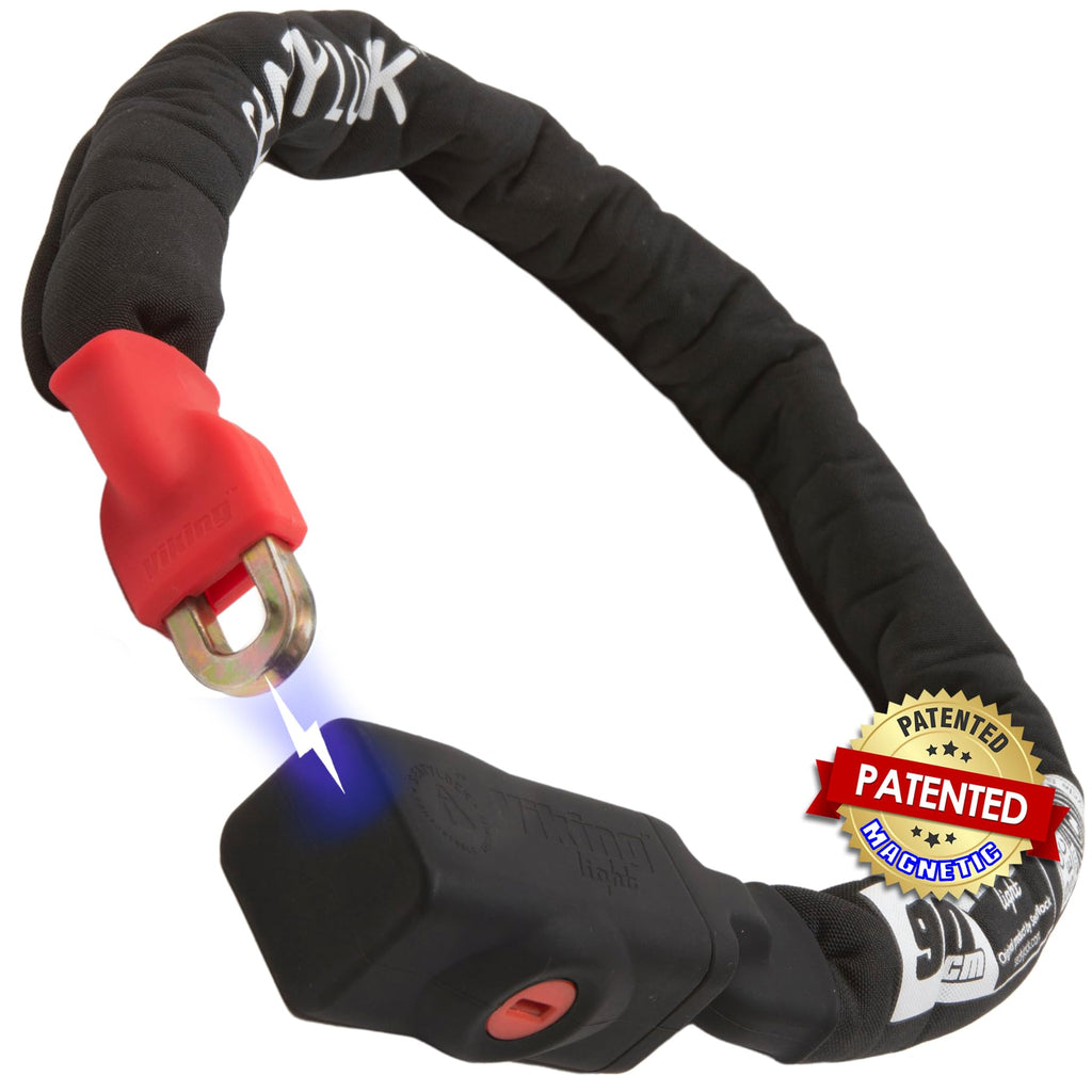 Seatylock Viking Bike Chain Lock – Sold Secure Silver Magnetic 90cm