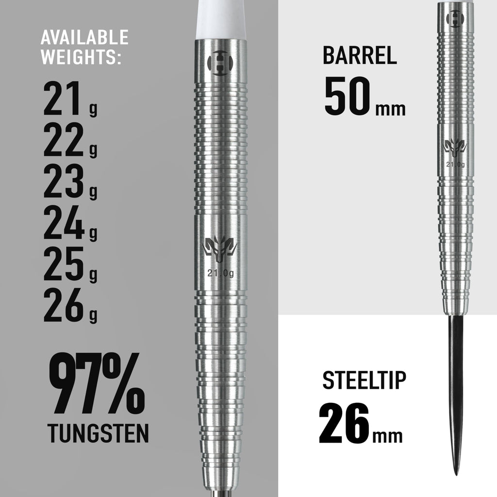 Harrows Wolfram 97% Tungsten Steel Tip Darts Set | 21g - 26g