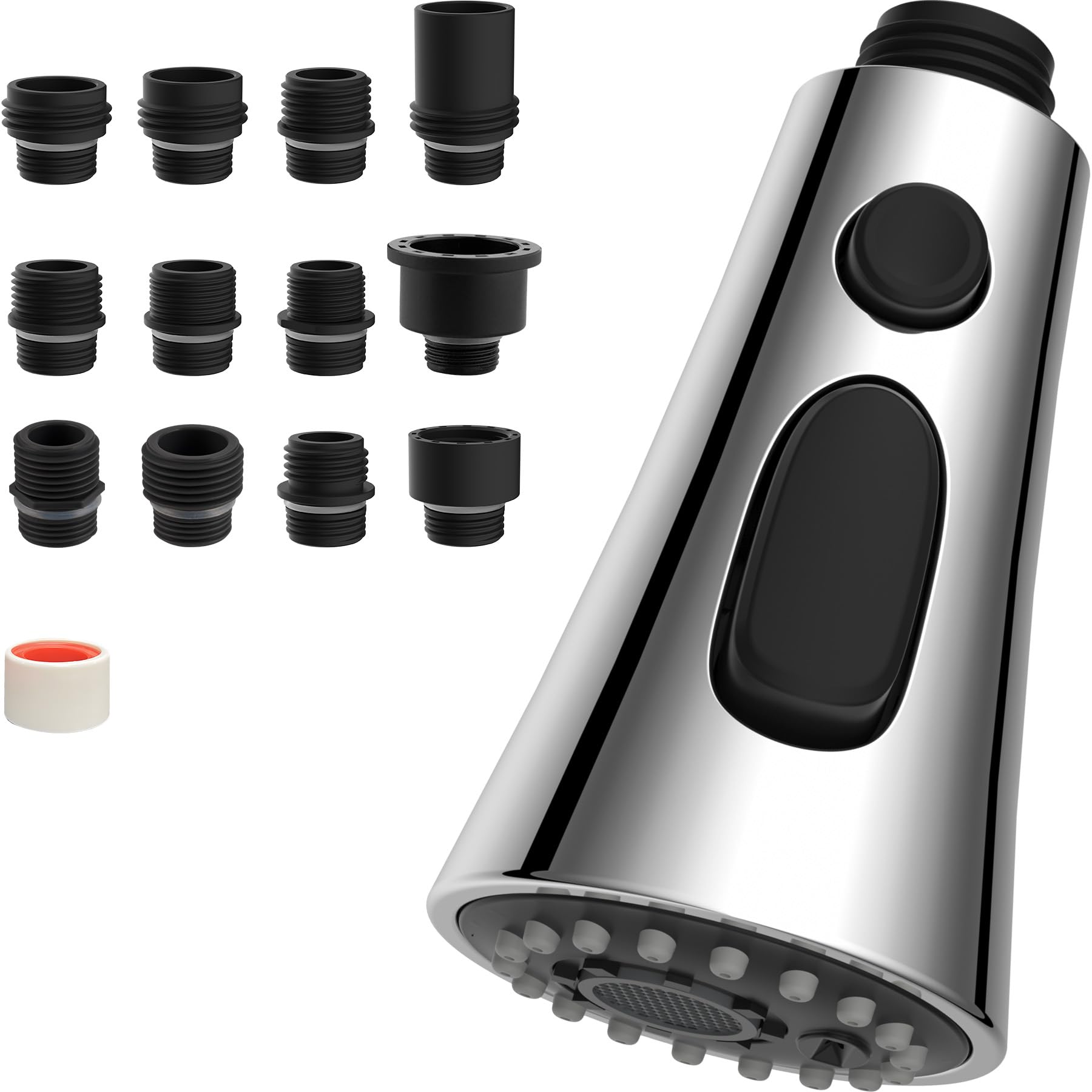 Hibbent Kitchen Faucet Head Replacement | 3-Function Spray Nozzle, Chrome
