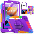 SEYMCY iPad 9th/8th/7th Gen Case | 10.2" Shockproof Kids Cover - Purple