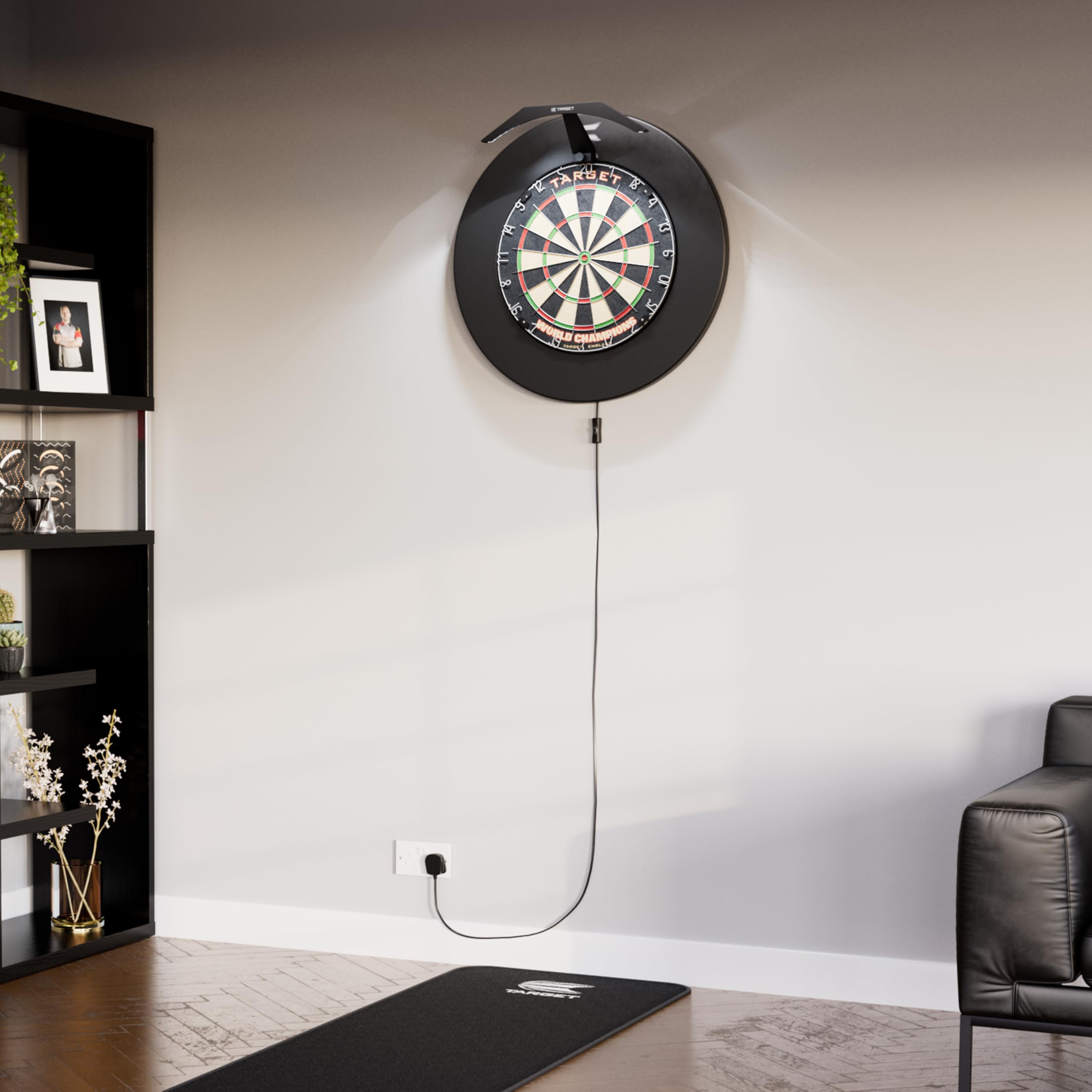 Target Darts Pro Tour Dartboard Surround – Black Polymer Wall Guard
