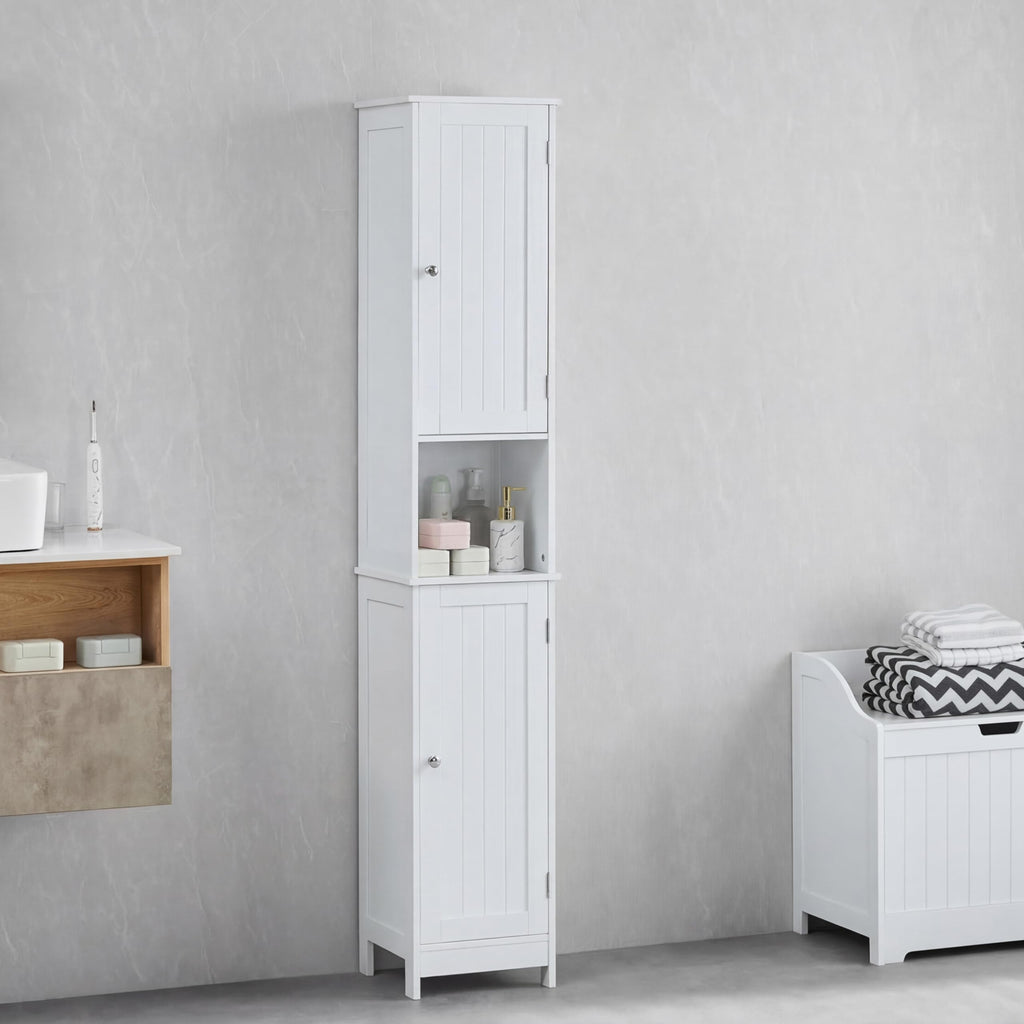 Bath Vida Priano Freestanding 2 Door Tall Storage Cabinet, White - image 1