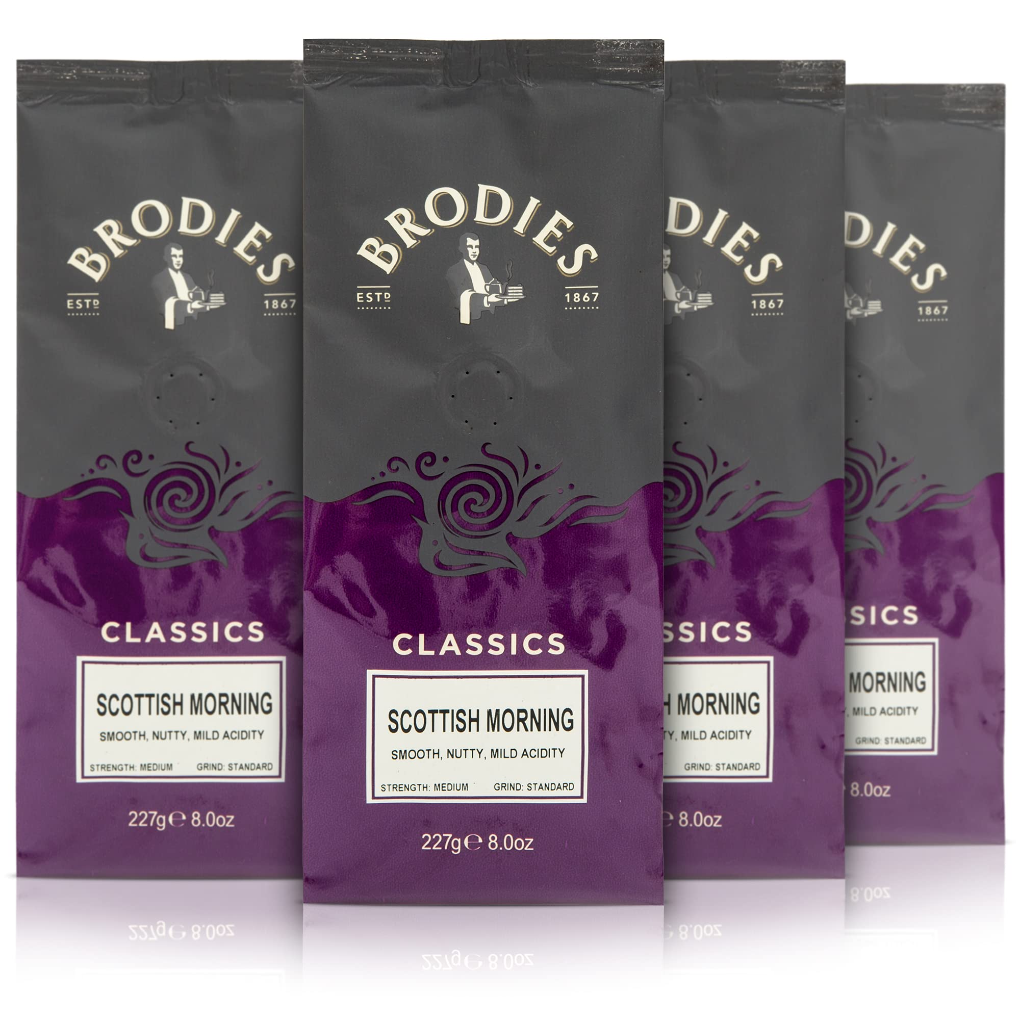 Brodies Scottish Morning Ground Arabica Coffee – Medium Roast 4x227g