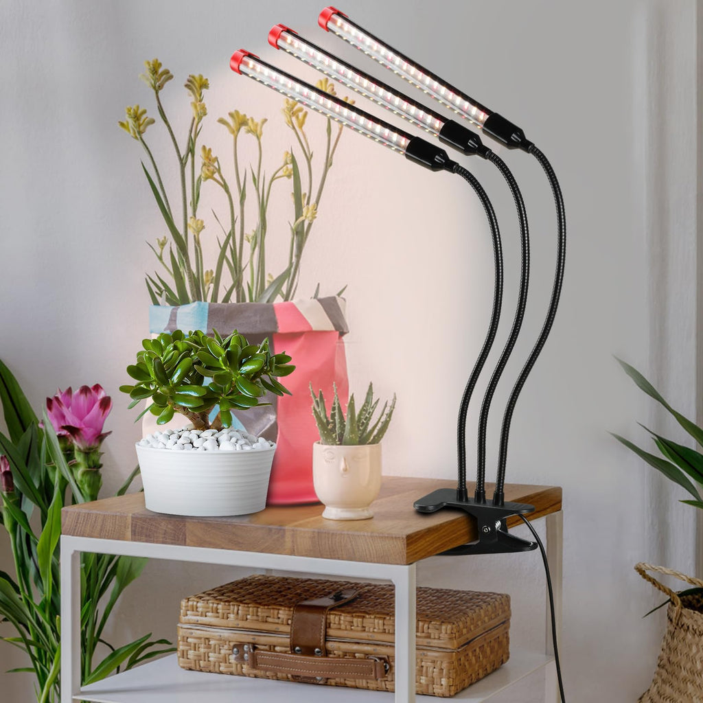 FECiDA 27W LED Clip Grow Light | Full Spectrum 3000LM Lamp with Timer