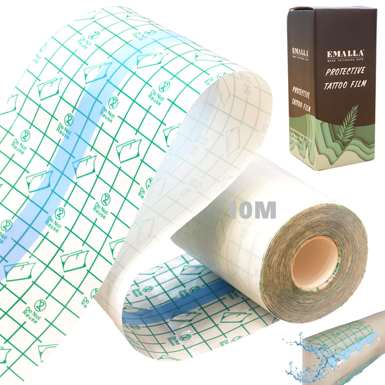 Unihuby Second Skin Tattoo Bandage - Waterproof Film Wrap 10cm x 10m