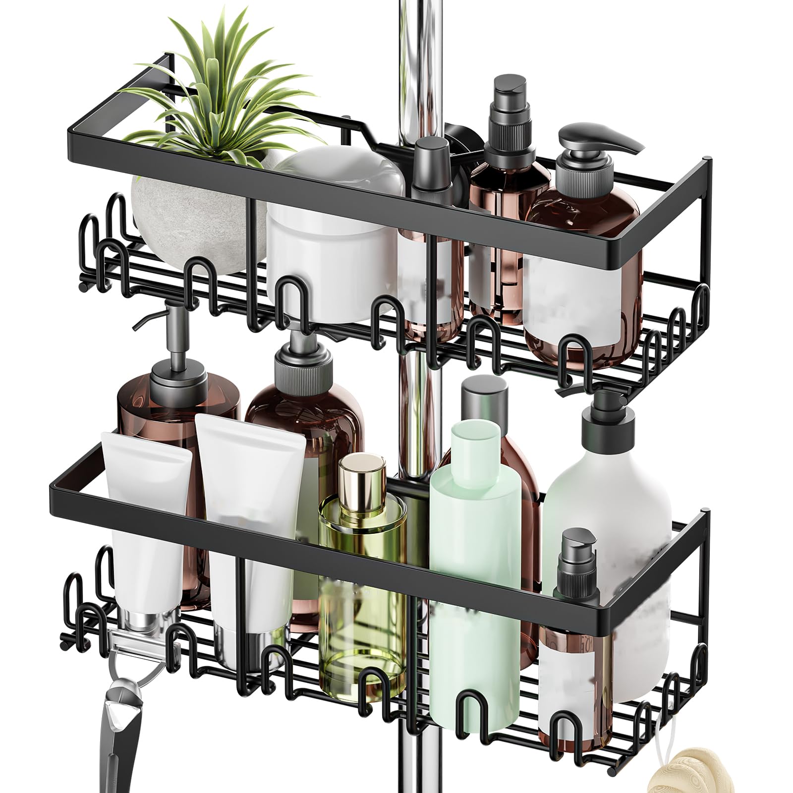 HouseUp Shower Caddy No Drill – Rustproof Stainless Steel 2-Piece Set