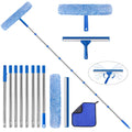 10ft Window Squeegee Kit | Extendable Long Handle Glass Cleaner