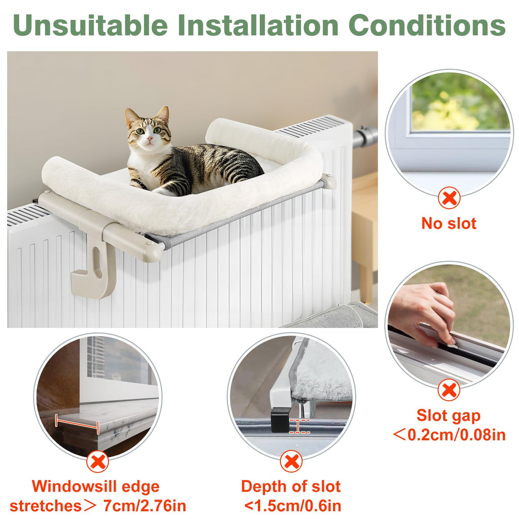 GUUSII HOME Cat Window Perch – Large Indoor Hammock with Washable Cushion