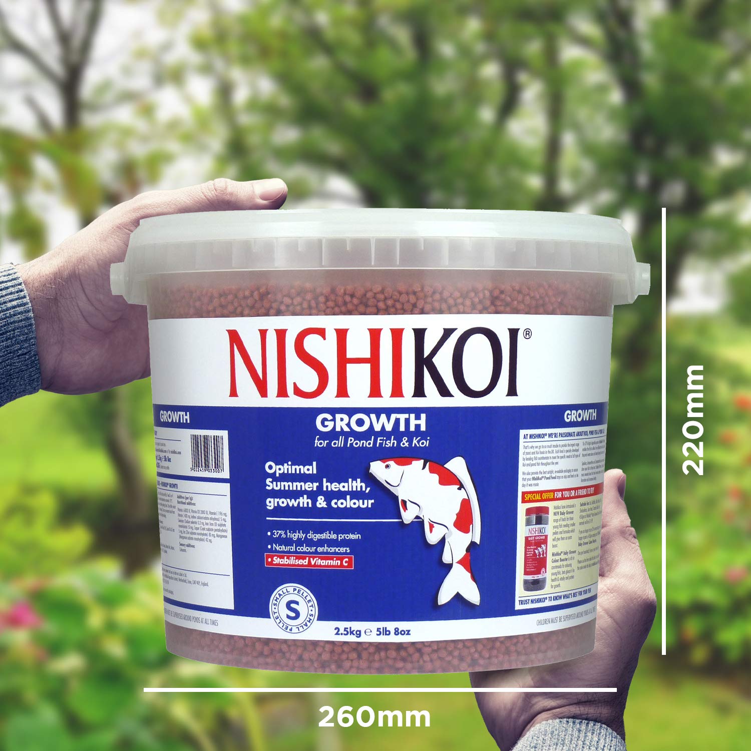 Nishikoi Growth Koi & Pond Fish Food | High Protein Small Pellets – 2.5kg