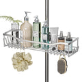 Hodzeed Stainless Steel Shower Caddy – No-Drill Shelf for 18-25mm Rails