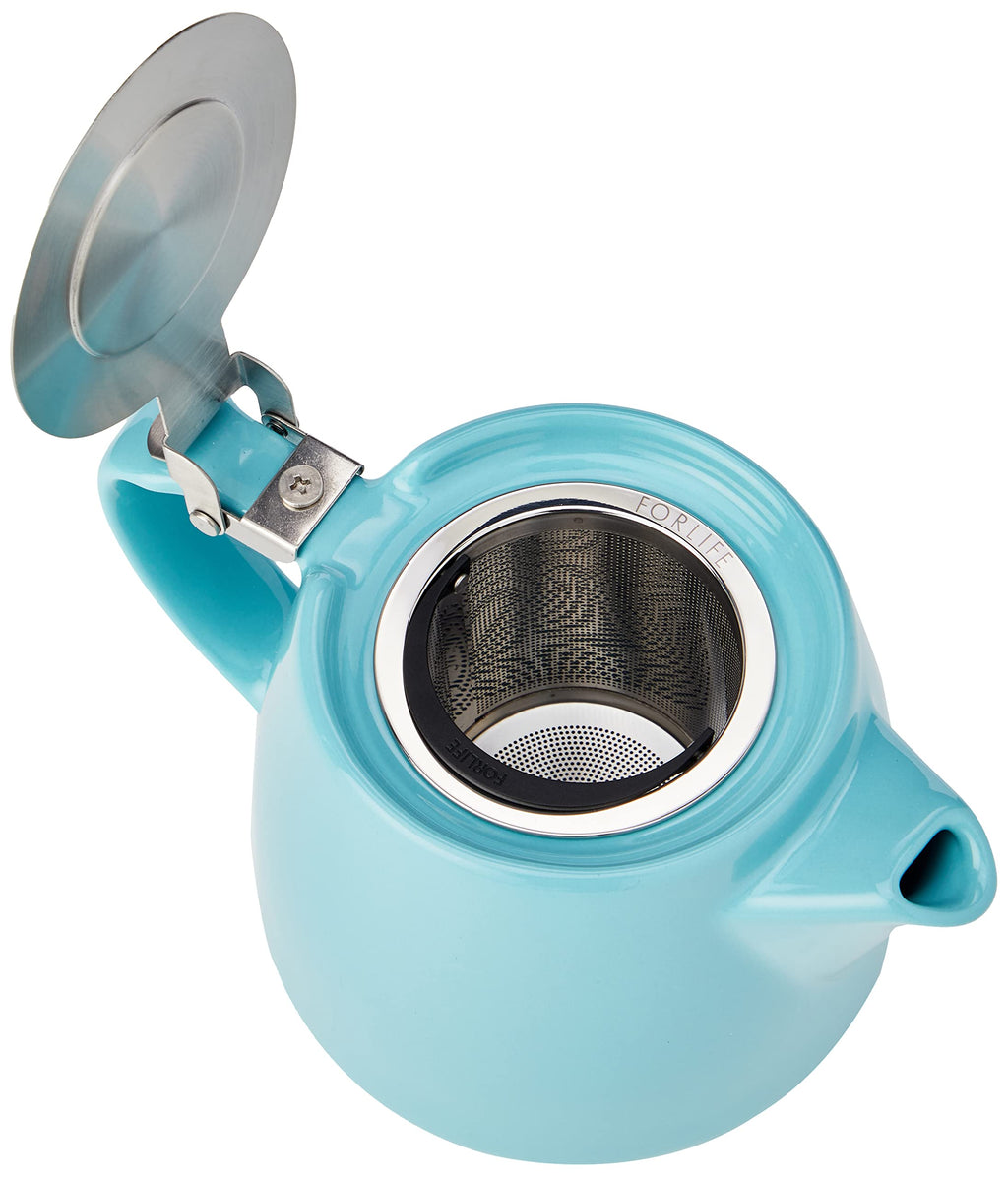 Forlife Stump Ceramic Teapot with Infuser, 530 mL – Turquoise