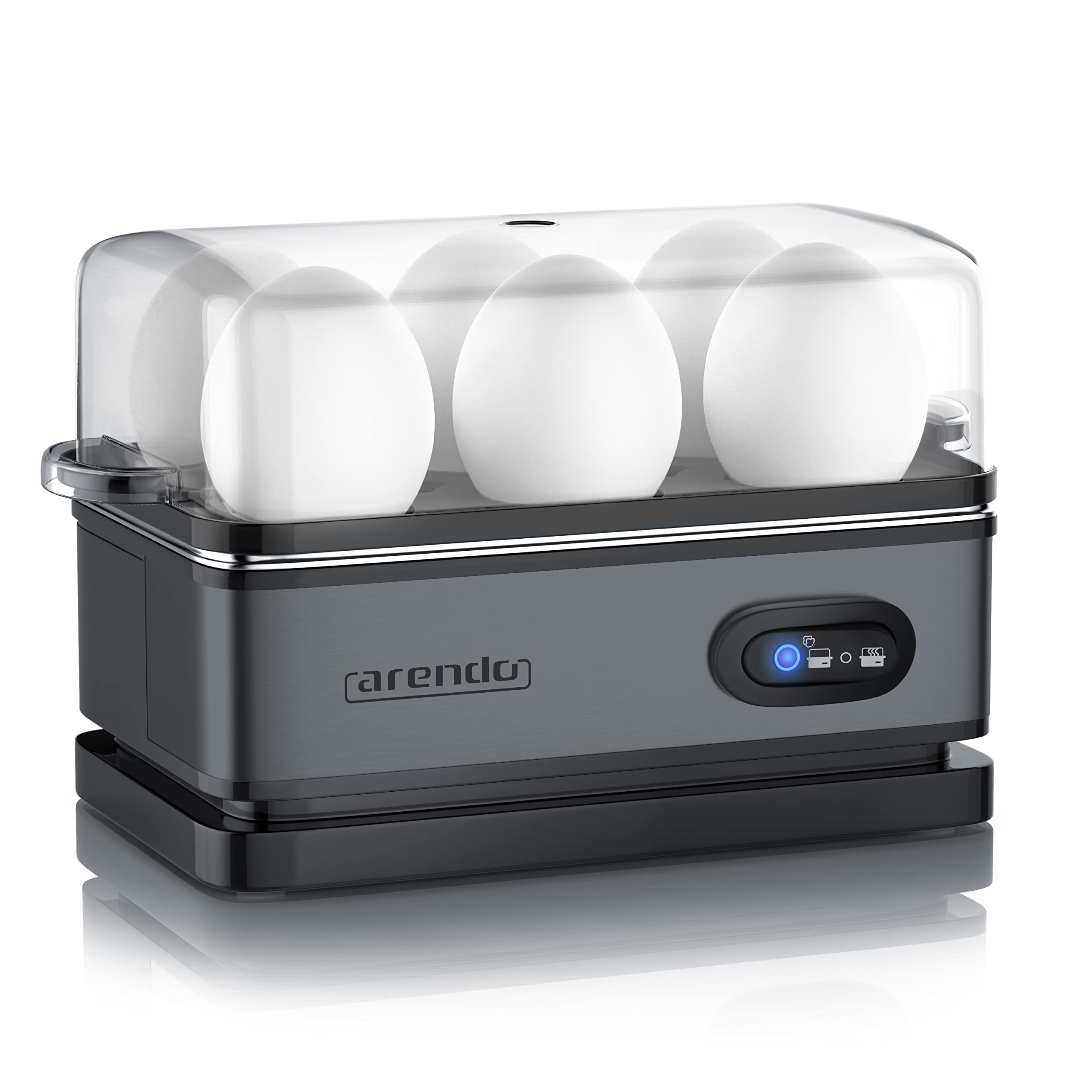 Arendo Electric Egg Boiler – 6 Egg Capacity Stainless Steel Cooker