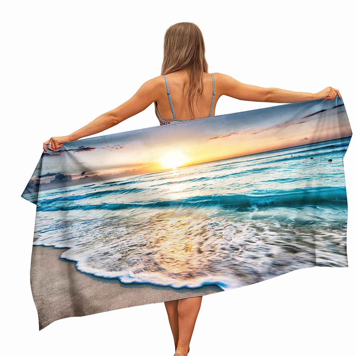 Ulticool Sea Waves Microfibre Travel Towel – Quick Drying 160x80cm