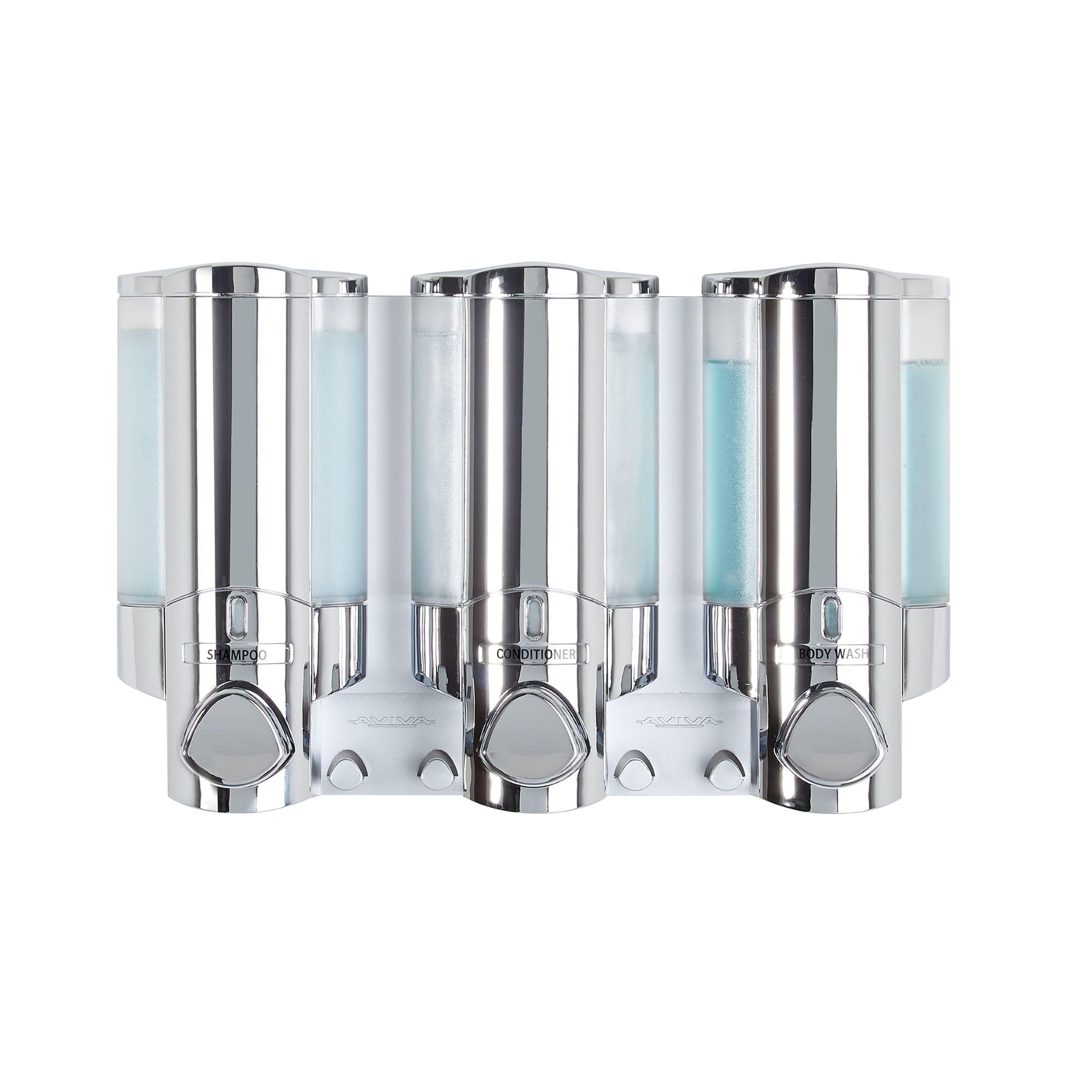 Better Living Aviva 3-Chamber Wall Mount Shower Soap Dispenser - Chrome