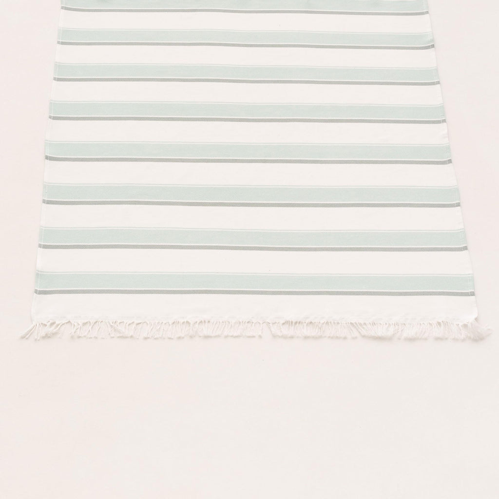 GAMUSI Rectangular Beach Towel – Bath Fouta – Embossed Fabric – Dyed Thread with Fringes – Green. - image 3
