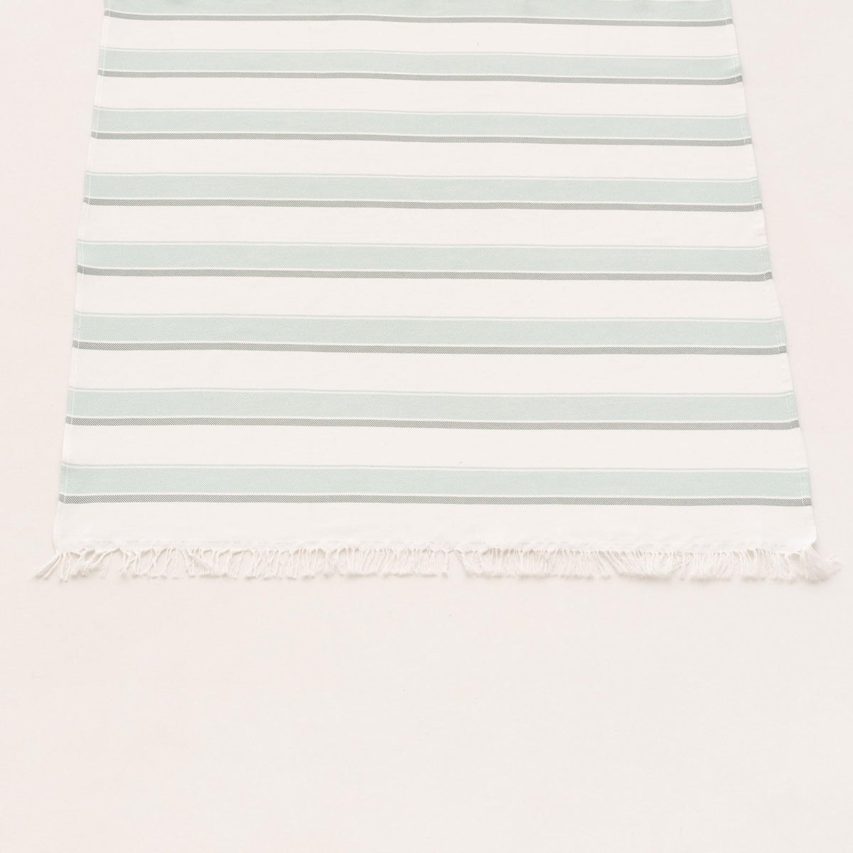 GAMUSI Rectangular Beach Towel – Bath Fouta – Embossed Fabric – Dyed Thread with Fringes – Green. - image 3